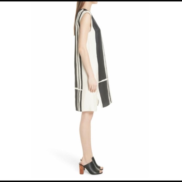 DONATED Theory silk Sheath Striped Dress Hans Stripe Twill - Picture 4 of 5